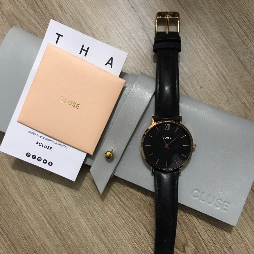 Cluse Women’s black-face watch